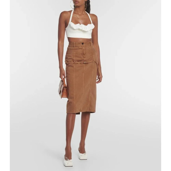 JACQUEMUS Le Bandeau Frivolli Top in Off White 40 New Womens Cropped Bralette - Picture 12 of 14